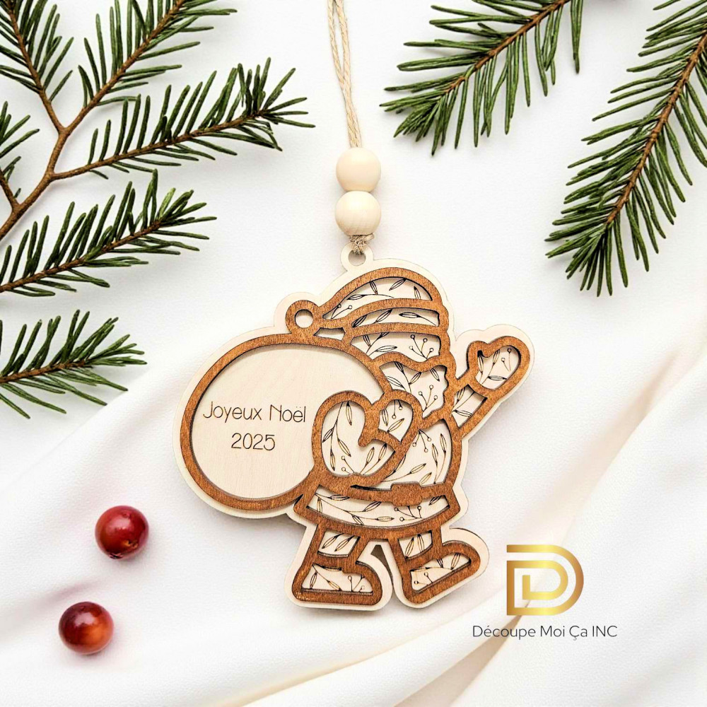 6 Formes En Bois Décorées Adhésives - Ornements De Noël PW International, Neuf